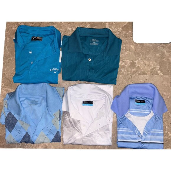 AS IS Vintage Callaway & PGA Golf Mens Polo Shirts Lot Of 5 Size Medium - Picture 1 of 6